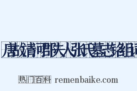 唐故清河郡夫人张氏墓志铭组词是什么意思的图片